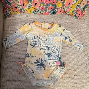 Ruffle Butts Yellow Blue Toucan One-Piece Swimsuit